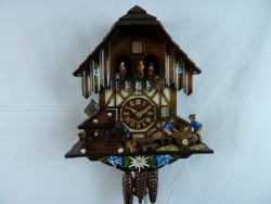 Blue Saw 1 Day Musical Chalet Cuckoo Clock